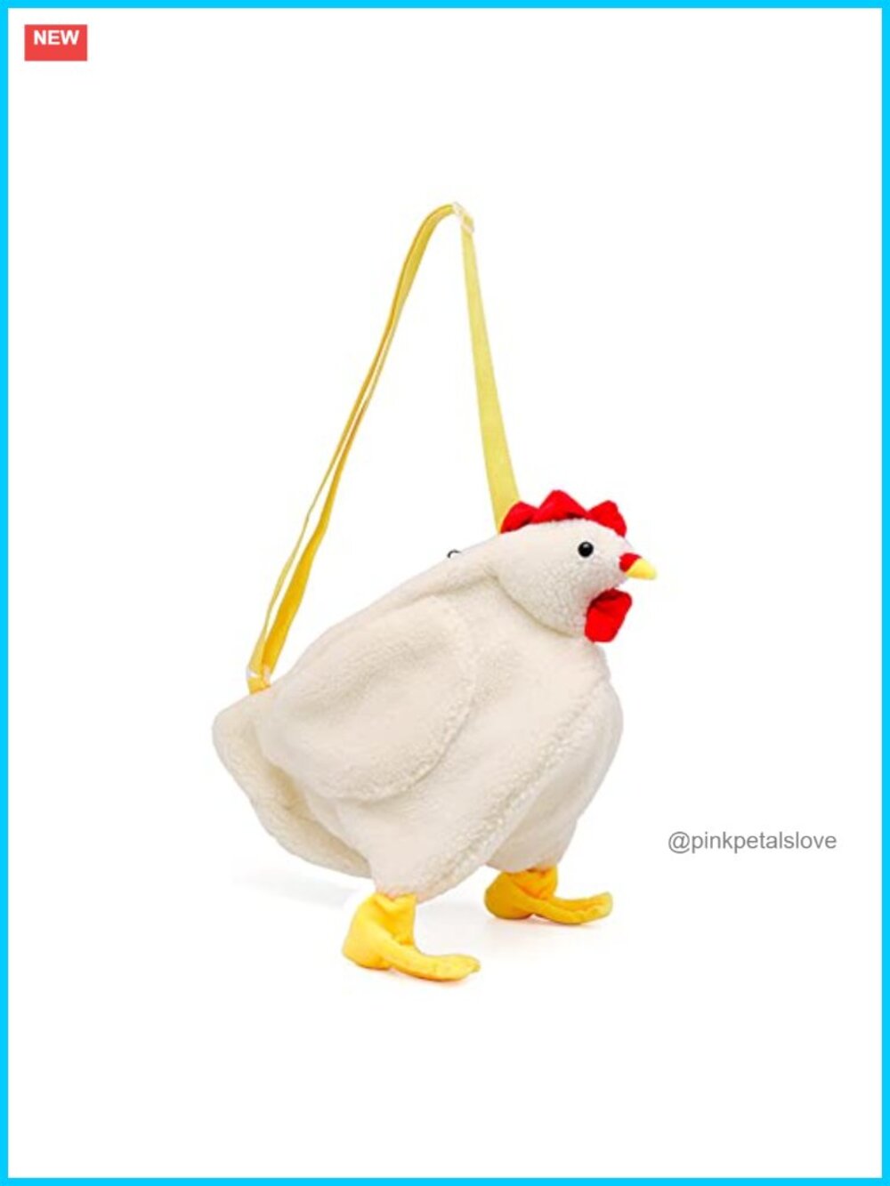Faux Fur Tote Shoulder Bag Cartoon Chicken Plush Handbag Crossbody